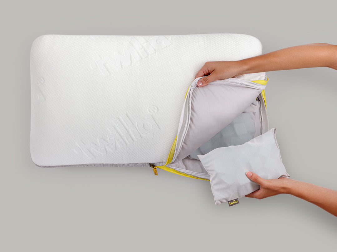 Twilla Pillow +PODS, Top, Best Custom Pillow for Neck Support, Pain Relief, Back and Side Sleepers.